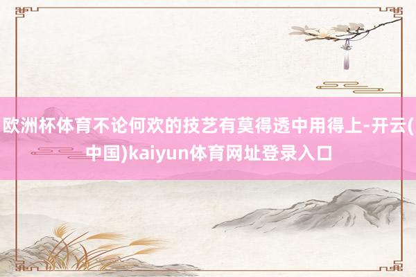 欧洲杯体育不论何欢的技艺有莫得透中用得上-开云(中国)kaiyun体育网址登录入口