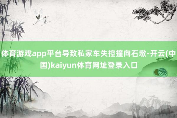体育游戏app平台导致私家车失控撞向石墩-开云(中国)kaiyun体育网址登录入口