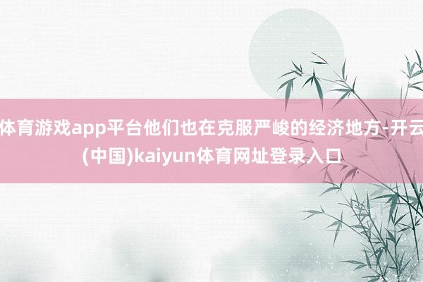 体育游戏app平台他们也在克服严峻的经济地方-开云(中国)kaiyun体育网址登录入口