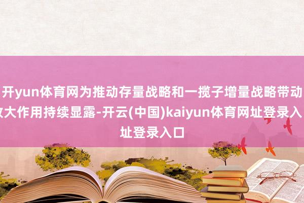 开yun体育网为推动存量战略和一揽子增量战略带动放大作用持续显露-开云(中国)kaiyun体育网址登录入口