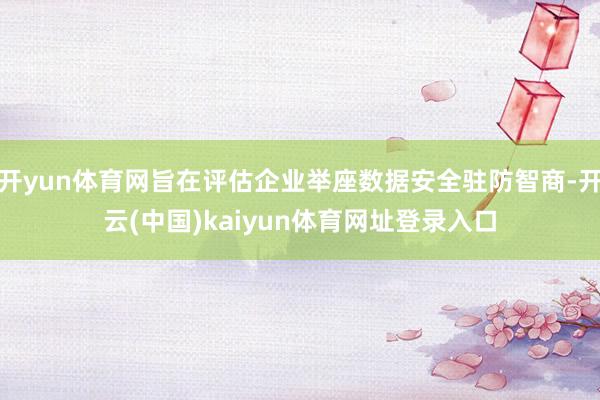 开yun体育网旨在评估企业举座数据安全驻防智商-开云(中国)kaiyun体育网址登录入口