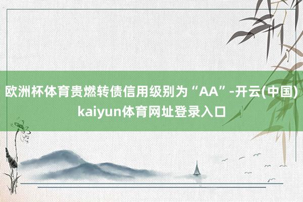 欧洲杯体育贵燃转债信用级别为“AA”-开云(中国)kaiyun体育网址登录入口