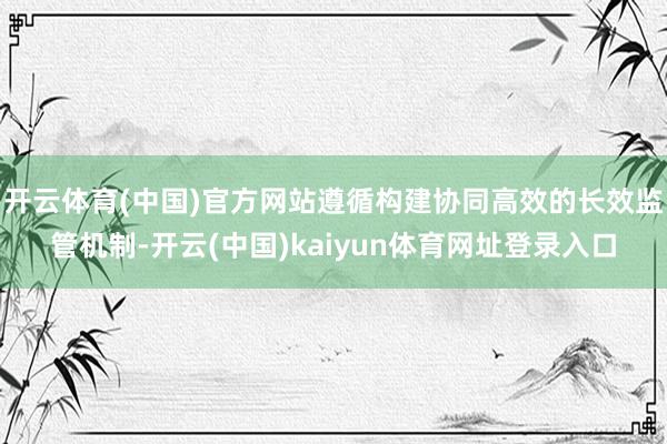 开云体育(中国)官方网站遵循构建协同高效的长效监管机制-开云(中国)kaiyun体育网址登录入口