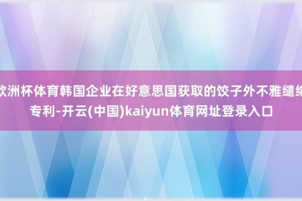 欧洲杯体育韩国企业在好意思国获取的饺子外不雅缱绻专利-开云(中国)kaiyun体育网址登录入口