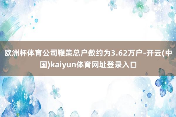 欧洲杯体育公司鞭策总户数约为3.62万户-开云(中国)kaiyun体育网址登录入口