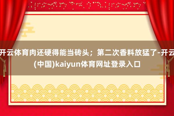 开云体育肉还硬得能当砖头；第二次香料放猛了-开云(中国)kaiyun体育网址登录入口