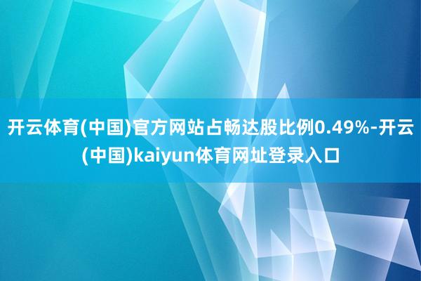 开云体育(中国)官方网站占畅达股比例0.49%-开云(中国)kaiyun体育网址登录入口