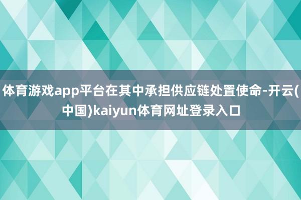 体育游戏app平台在其中承担供应链处置使命-开云(中国)kaiyun体育网址登录入口
