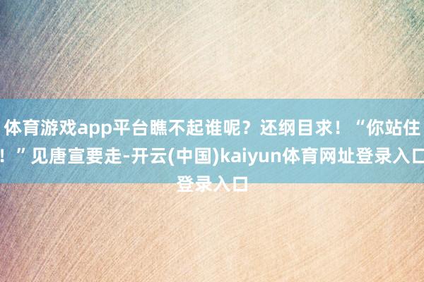 体育游戏app平台瞧不起谁呢?还纲目求!“你站住!”见唐宣要走-开云(中国)kaiyun体育网址登录入口