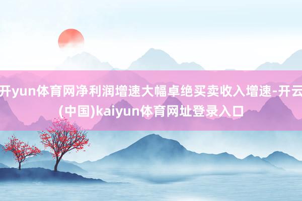 开yun体育网净利润增速大幅卓绝买卖收入增速-开云(中国)kaiyun体育网址登录入口